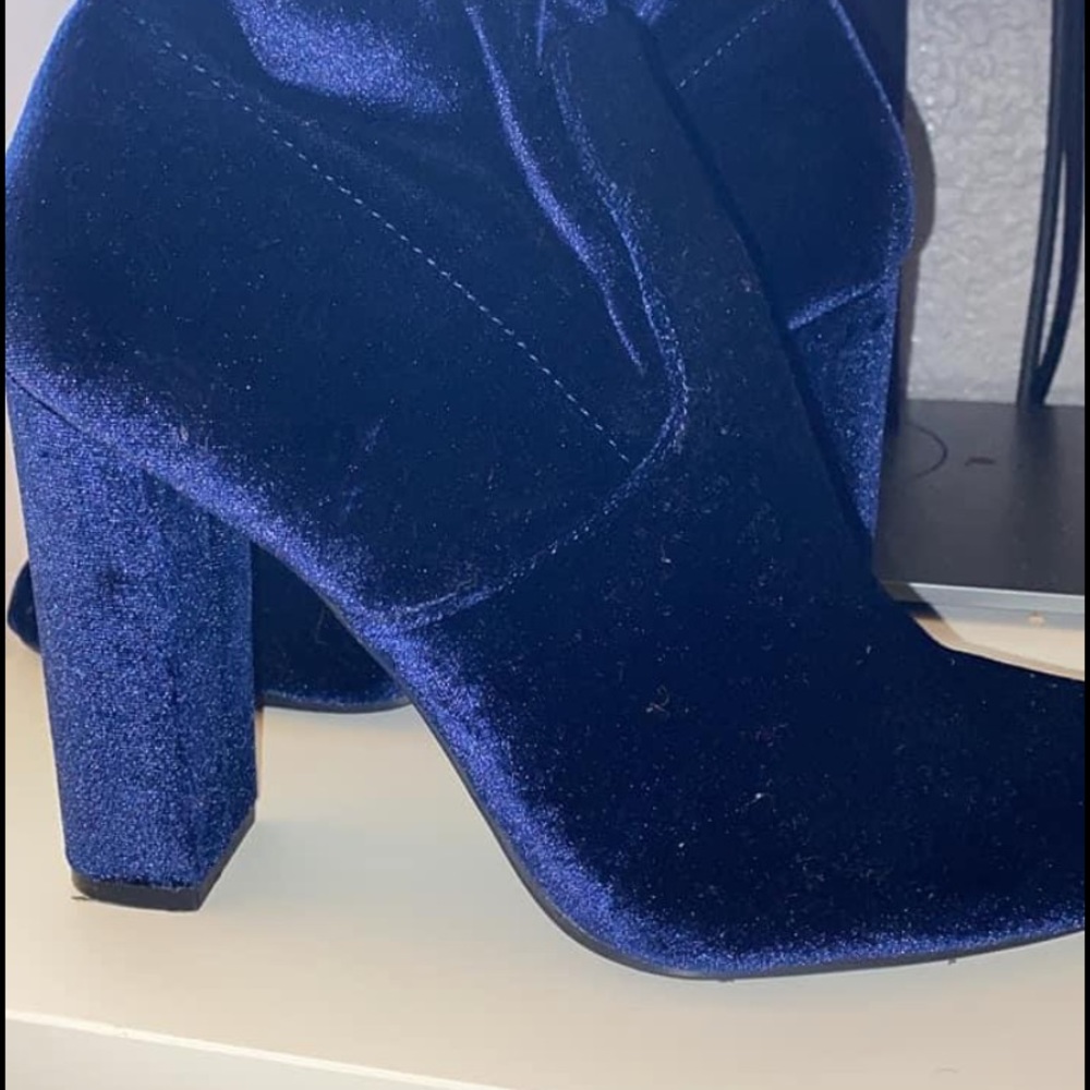 Blue Velvet Booties